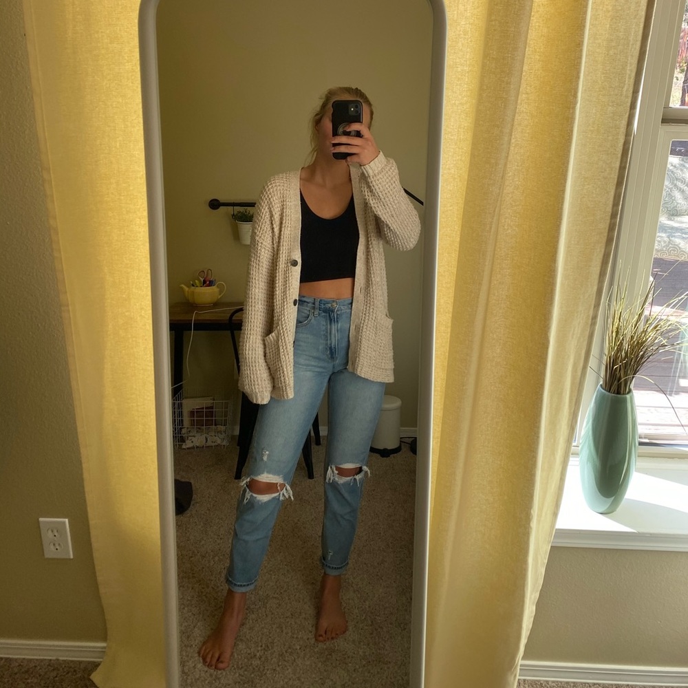 American Eagle Oatmeal Cardigan